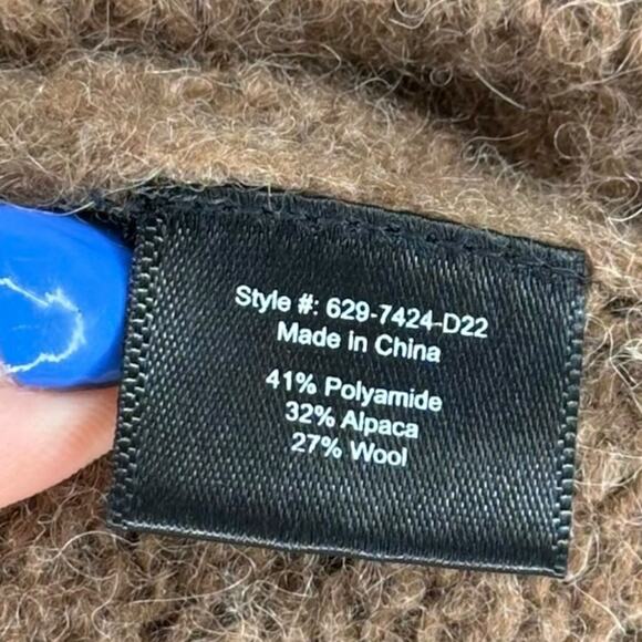 JENNI KAYNE Tan Brown Cottage Cardigan Sweater Women's Size XXS Oversized Knit - Picture 6 of 8